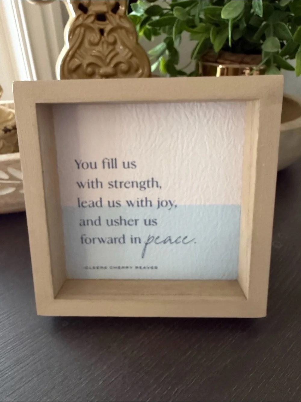 Inspirational Framed Wall Art - Blue and Natural
